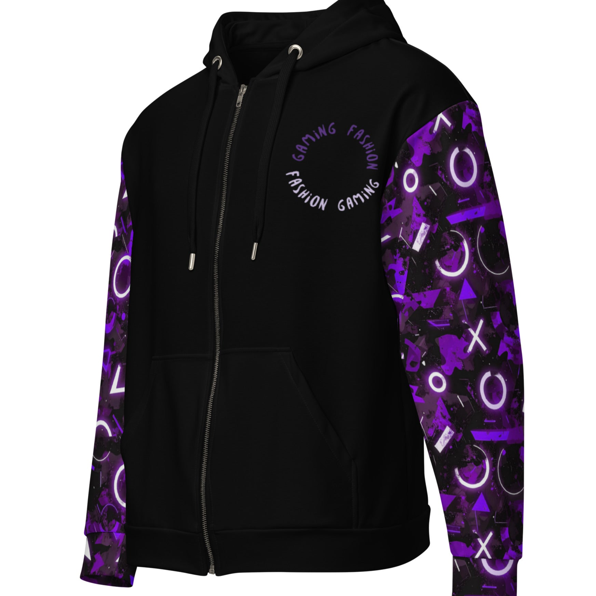 Cyberpunk Stílusú Cipzáras Pulóver - Levendula/Fekete (Unisex)